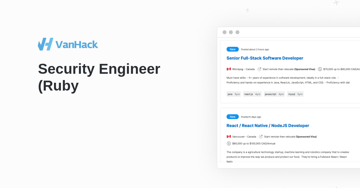 Ruby On Rails Jobs Vanhack - Classic Dark Image - Desktop